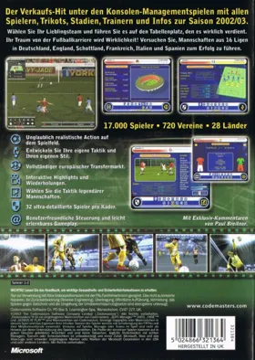 LMA Manager 2003 (Europe) box cover back